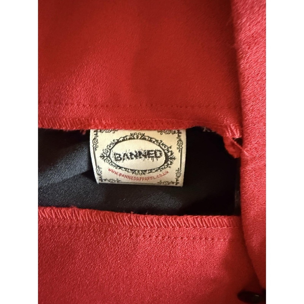Women's Vintage Rockabilly Midi Swing Skirt BANNED Apparel Size XL Red Black - Picture 6 of 10